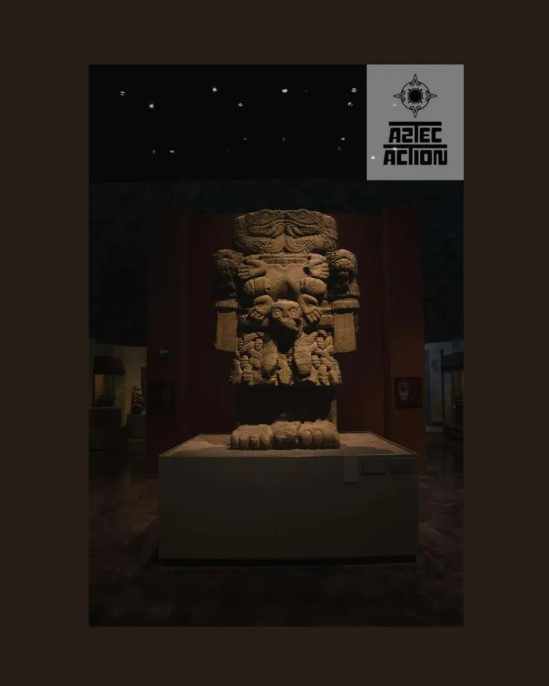Teotihuacan gallery with feathered-serpent sculpture at the Anthropology Museum, museums in Mexico City
